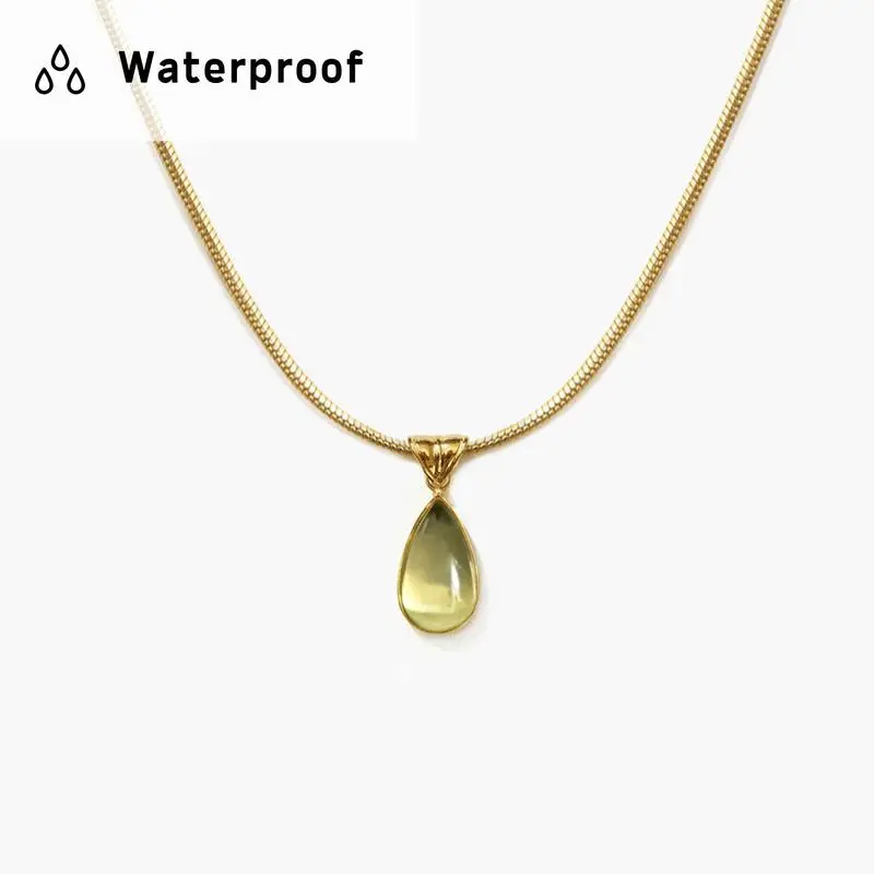 en route 18K Gold Plated Waterproof Waterdrop Necklace, Sleek Waterproof Design, Easy Care, Minimalist Everyday Jewelry for Casual Outfits or Layering Effortlessly #SpringStatements