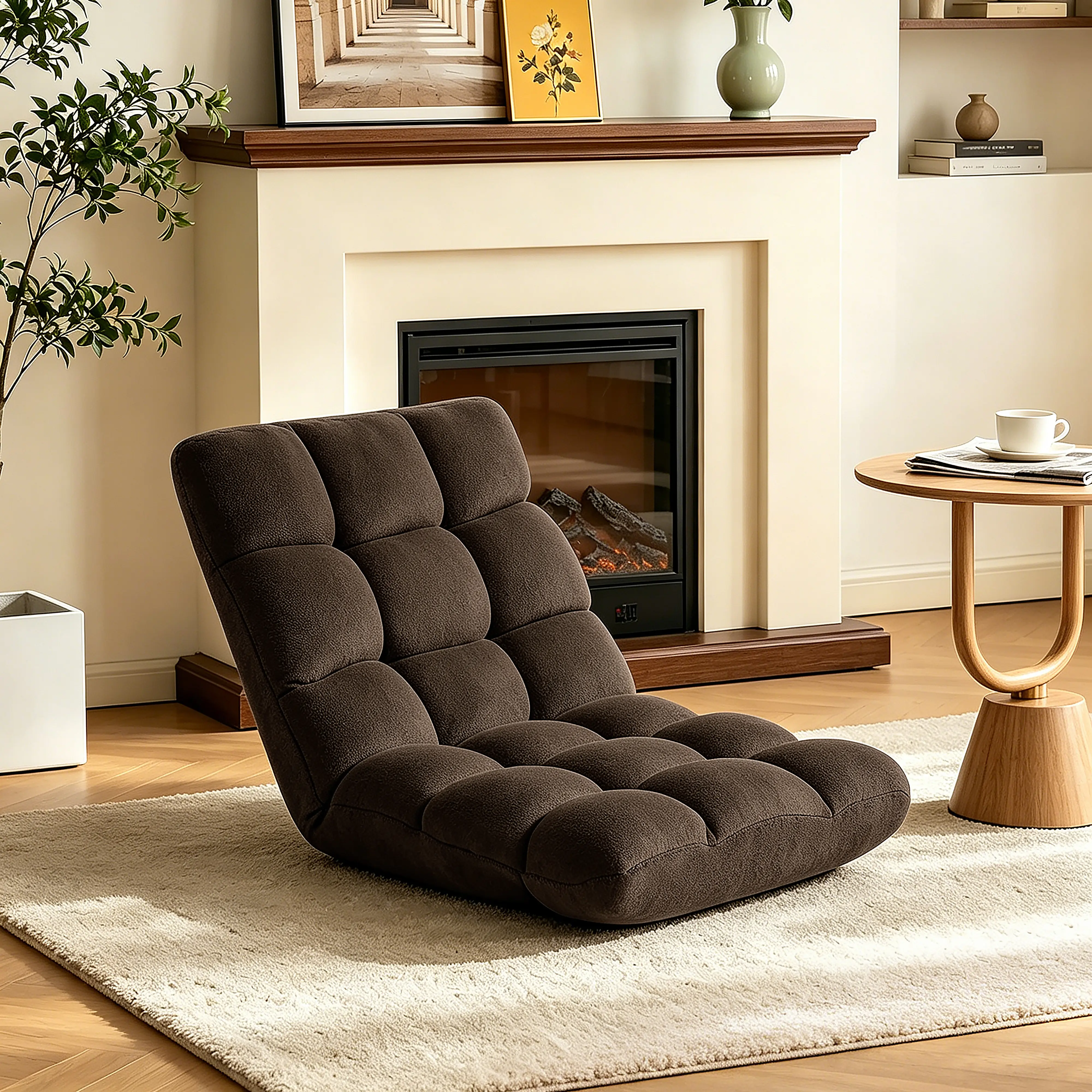 Desmond Adjustable Floor Chair with Back Support - 14-Position Foldable Floor Lounger, Comfort Cushion for Reading, Gaming, Meditation, Watching TV & Relaxing, Compact Japanese Lazy Sofa, No Assembly