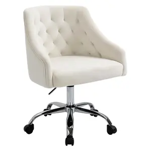 MOJAY Velvet Office Swivel Vanity Chair,Criss Cross Chair, Fabric Desk Pretty Fancy Gold Office Chair for Girls, 360°Swivel Height Adjustable Reception Chair