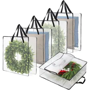Wreath Storage Bag 5-Pack, 26 Inches 95 L Wreath Storage Container for Home Storage, Storage Bag for Spring Summer Christmas Wreath Decorations or Clothing Blanket Comforters Bed Sheets Pillows