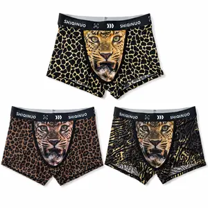 SHIQINUO Menswear Seamless Boxer Briefs for Men, 3-Pack Stylish Pattern Underwear with Smooth Mesh Fabric, Soft Stretch, Moisture Wicking, Breathable