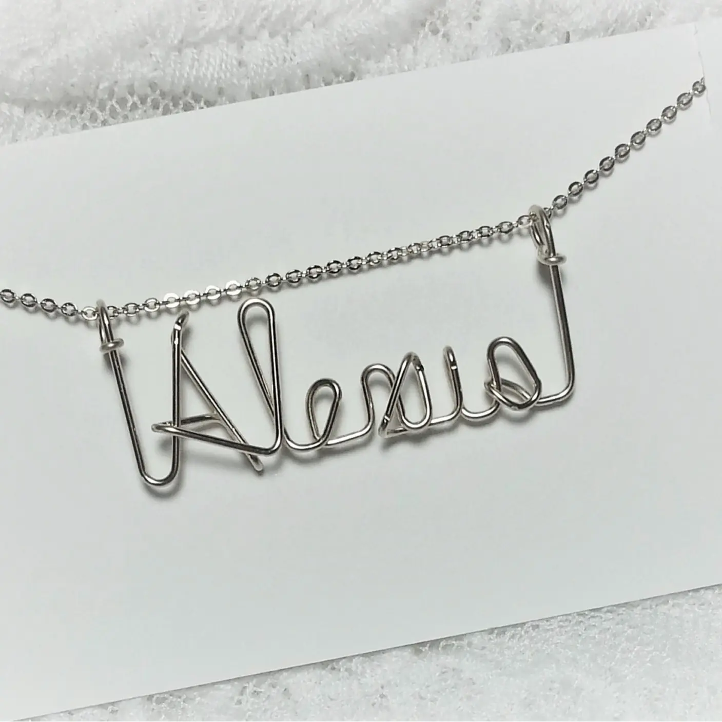 L. Jenkins Designs Personalized Name Necklace made out of Sterling Silver Jeweler's wire Any Name (Up to 9 Letters)
