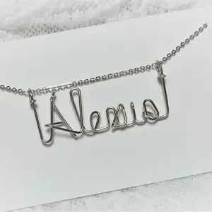 L. Jenkins Designs Personalized Name Necklace made out of Sterling Silver Jeweler's wire Any Name (Up to 9 Letters)