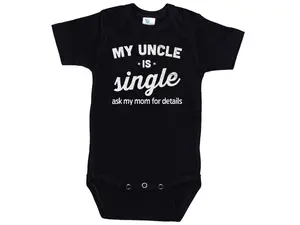 Newborn Onesies MY UNCLE is single ask my mom for details, Cute Baby Onesie, Baby Shower Gift, Grandparent Baby Announcement Onesie, Baby Clothes, Coming Home Cute Outfit, Funny Baby Onesie BodySuit, Gift for kids, Gift for new moms