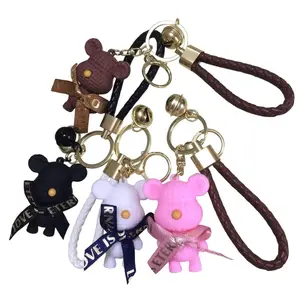 Set of Fun Gift Keychains with Bell Bowtie Bear, Cute Design Keychains for Family and Friends, Perfect Simple Accessories for Any Occasion, Keychain Kawaii, Teddy Keys.Stunning Little Gifts for Gatherings—Come Surprise Your Family and Friends!