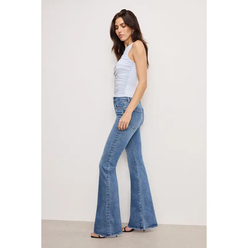 ALWAYS FITS GOOD LEGS FLARE JEANS | INDIGO316 Mid-Rise Tummy Control Stretchy Jeans