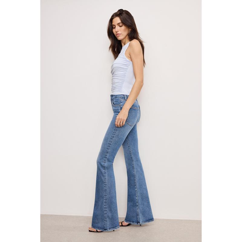 ALWAYS FITS GOOD LEGS FLARE JEANS | INDIGO316 Mid-Rise Tummy Control Stretchy Jeans