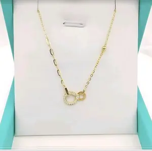 14K Gold With Moissanite Necklace