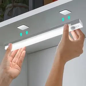 LED Motion Sensing Cabinet Under Light, USB Rechargeable, Magnetic No Drilling Installation, Suitable for Kitchen, Closet, Bedroom, Stairs, Vanity, Rechargeable USB Lamp