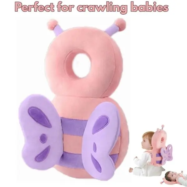 Butterfly Baby Head Protection Backpack for Crawling Babies, Anti-Fall Safety Cushion, Adjustable Toddler Head & Back Protector for Walking Training, Perfect Baby Shower Gift
