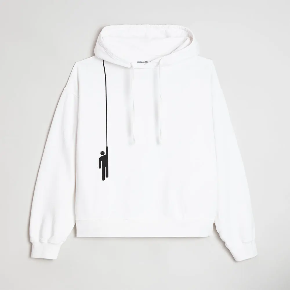 Hanging Blohsh White Hoodie Hanging Blohsh White Hoodie