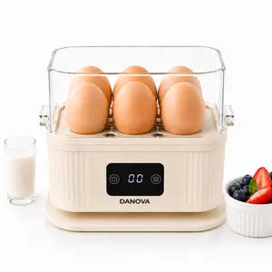 DANOVA Rapid Egg Cooker & Egg Boiler for 6 Eggs | Electric Egg Steamer with Digital Display, BPA-Free, Hard Boiled, Soft Boiled, Poached & Omelet Maker for Healthy Breakfasts