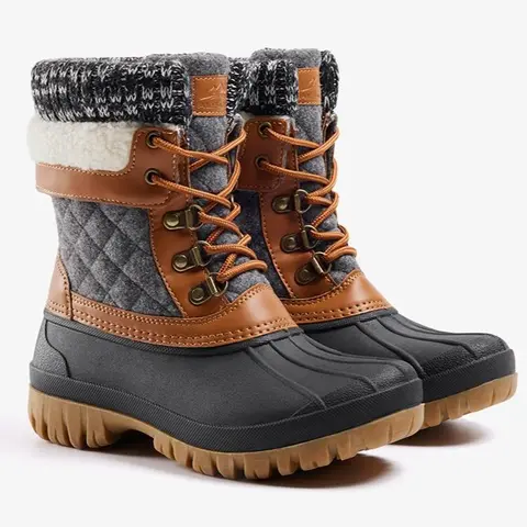 ALEADER Women's Waterproof Down Snow Boots, Warm and Insulated Winter Boots, Non-Slip Mid-Calf Outdoor Snow Boots, Ideal for Cold and Snowy Weather,outdoorfun