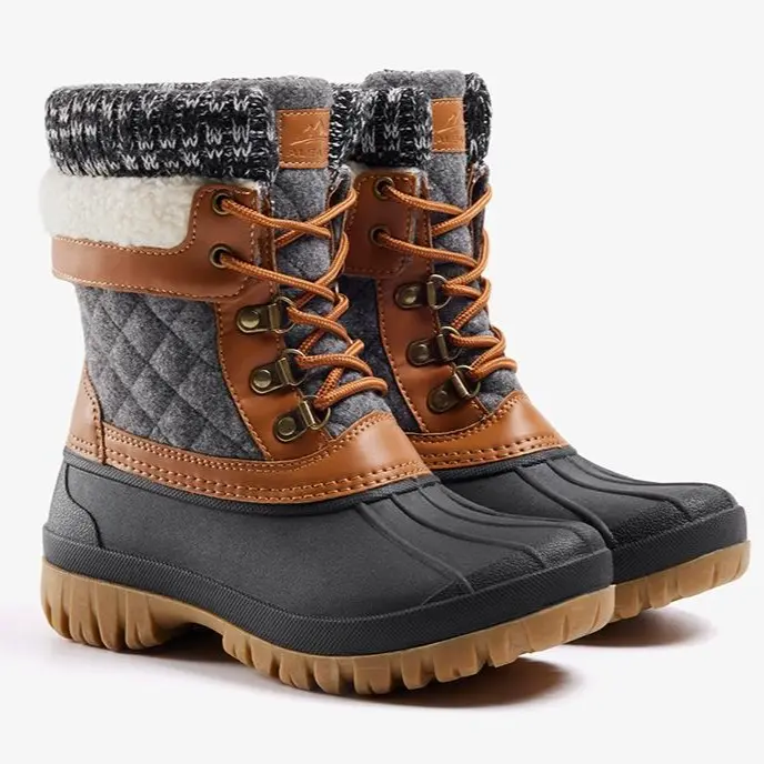 ALEADER Women's Waterproof Down Snow Boots, Warm and Insulated Winter Boots, Non-Slip Mid-Calf Outdoor Snow Boots, Ideal for Cold and Snowy Weather,outdoorfun