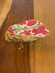Poppy Fields-Gilded Oyster Trinket Dish