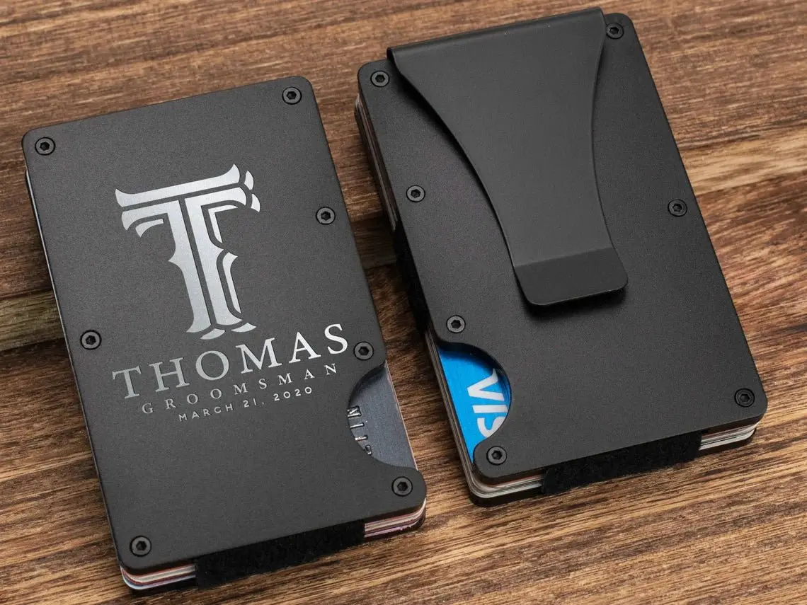 Wedding Groomsmen Gifts Personalized - Groomsmen Money Clip, Groomsmen Proposal Gift Set, Bestman Gift, Engraved Card Holder, Wedding Gift
