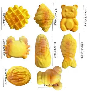 Squishy Milk Aroma Croissant Bread Squeeze Toy Cute Bear/Fish/Crab/ Bread Fidgets Toy Relieve Anxiety Venting Toy Friends Gifts