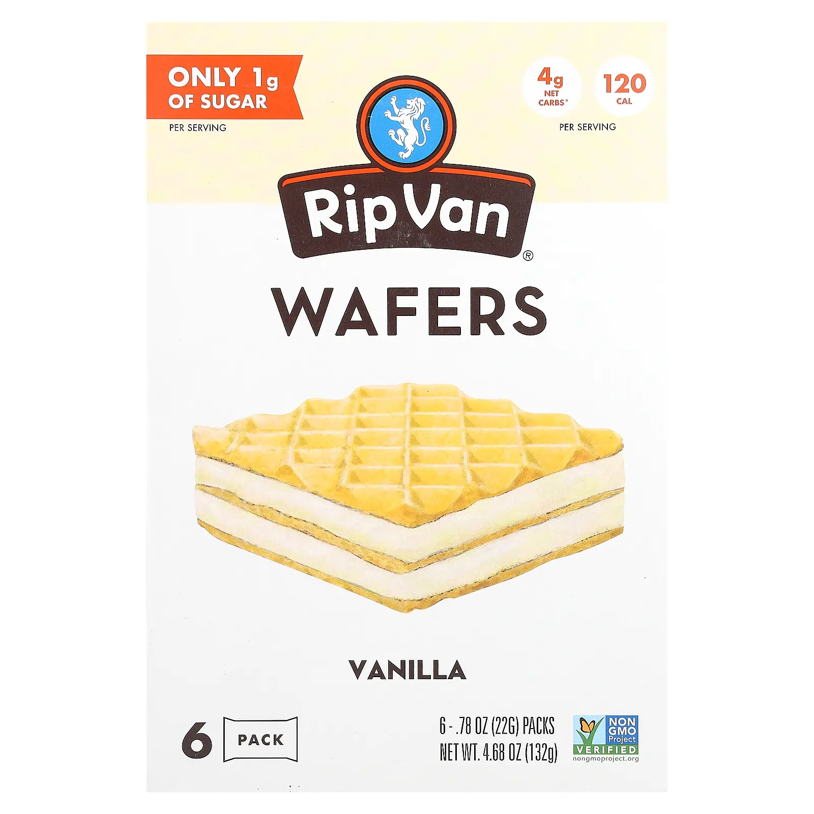 Rip Van Wafels Wafers, Vanilla, 6 Pack, 0.78 oz (22 g) Each Rip Van Wafels Wafers, Vanilla, 6 Pack, 0.78 oz (22 g) Each