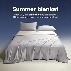 Style Ice Silk Summer Quilt, Luxury Dual-Sided Cooling Air-Conditioning Blanket, Soft Skin-Friendly, Multiple Colors and Sizes