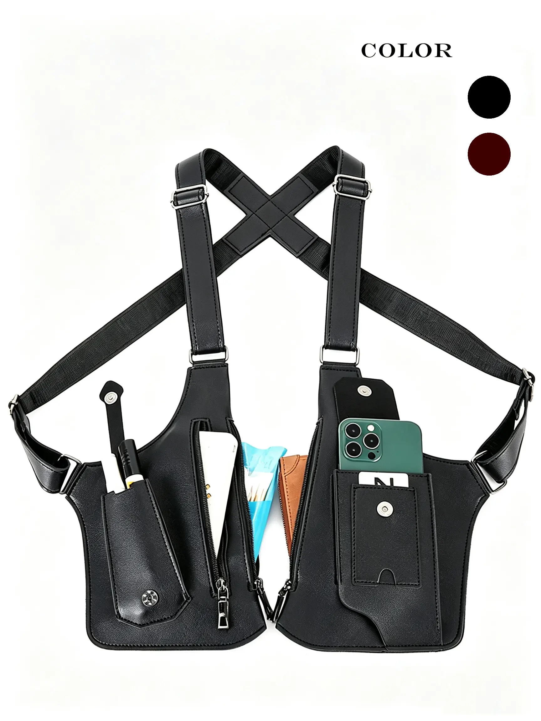 Premium Leather Waist Pack - Durable Adjustable Belt Bag, Anti-Theft Hidden Pocket Pouch Bag for Phones & Daily Belongings, Versatile Everyday Beltpack Ideal for Cycling (Father's Day Gift Option)