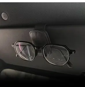 Multifunctional Car Glasses Clip, Leather Car Interior Sun Visor Storage Box, Car Sunglasses Clip/Clamp