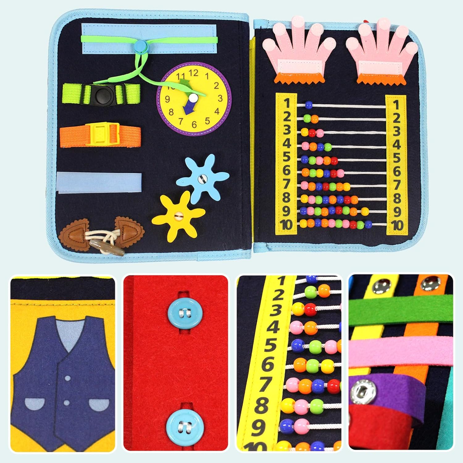 Fidget Blanket for Adults with Dementia, Dementia Products for Elderly, Alzheimers Activities for Seniors, Fidget Blankets for Dementia Patients Gifts for Elderly and Children with Autism