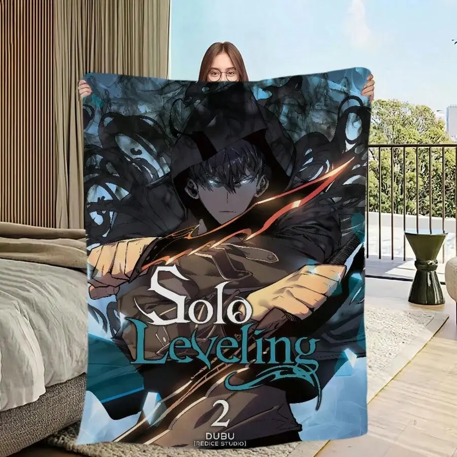 Leveling Hot-Blood Solo Flannel Warm Anime Soft Korean Plush Blanket For Sofa Living 2 Room Office Season Bedroom Travel Gift