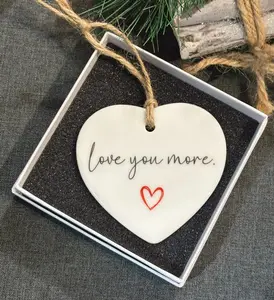Love You More Keepsake Ornament – Romantic Ceramic Ornament, Anniversary Gift for Him or Her