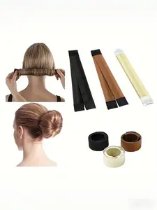 3pcs set of French curling iron, bridal flower bud bun hair bun, simple headwear and hair bun tools, Hair Styling Tool