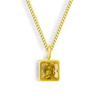 18K Gold Waterproof, Citrine - November CZ