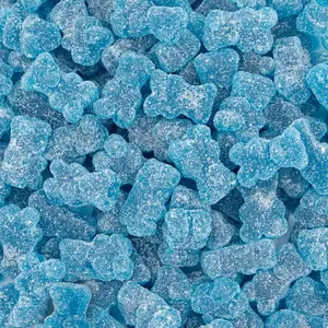 Sour Bears Gummy Candy | 1 Pound Bag | Gelatin Free Chewy Blue Candy | Blue Raspberry Jelly Bears for Baby Showers, Gender Reveal, Party Favors, and Dessert Decorating