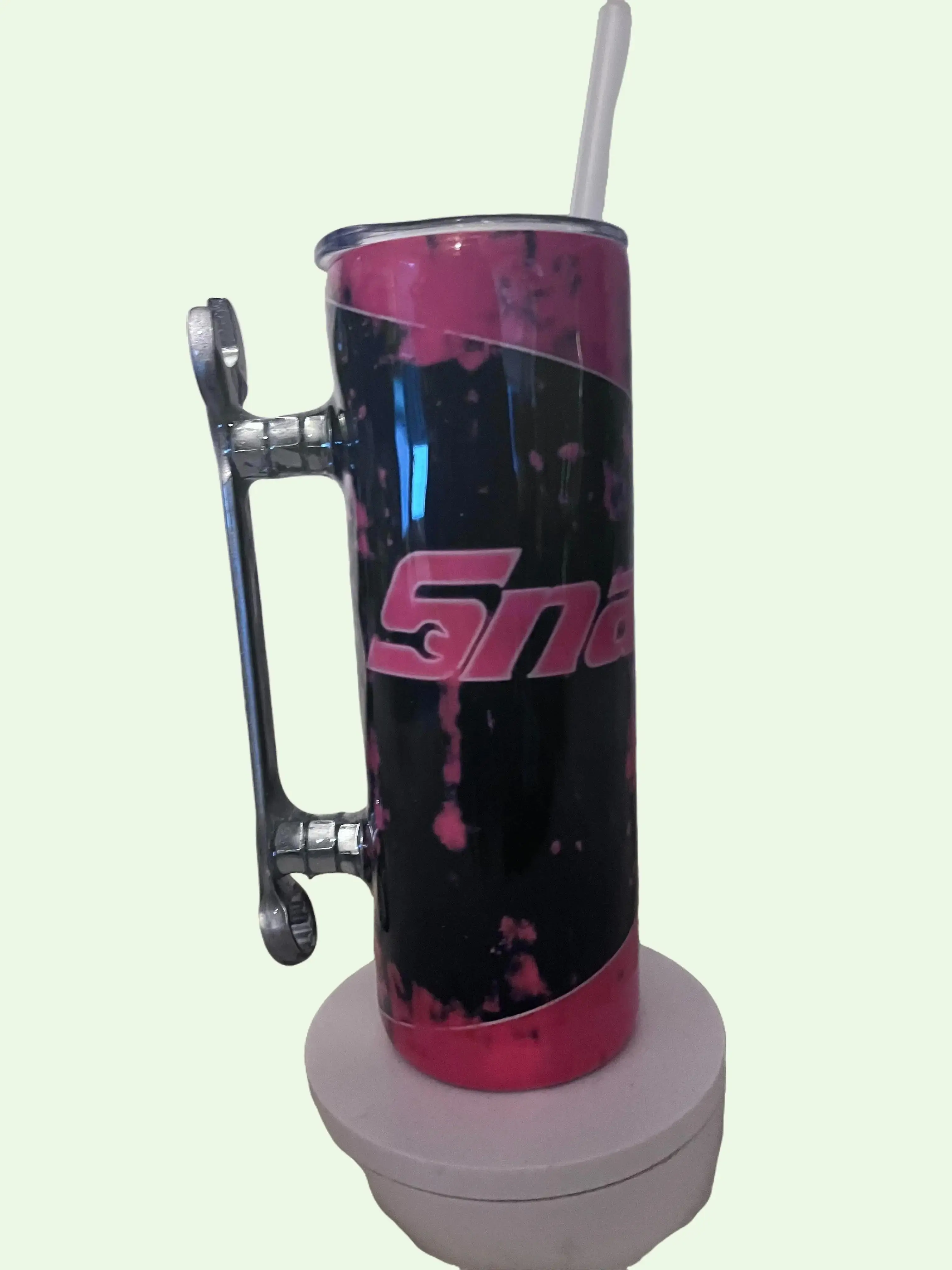 Wrench Handle Drinkware Tumbler Cup 20/30 Ounce Hot Cold Retention 8 Hours Closable Lid Straw Included - Flasks Stainless Steel Insulated Bottles