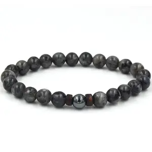 Personality Men's Black Volcanic Stone Bracelet