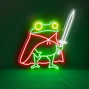 Frog Neon Sign Cute Neon Signs for Wall Decor Green Red Neon LED Sign for Man Cave Room Home Party Birthday Bar Signs - USB Powered Home Decoration Lamp