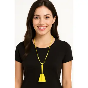 Yellow Clacker Necklace - Team Spirit Noisemaker Accessory