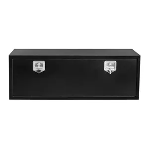 GARVEE 48'' Truck Tool Box Black Steel Storage Tool Box, 48"x 18"x 18", Tool Chest Organizer w/Lock and Keys For Pickup, Truck Bed, RV, Trailer