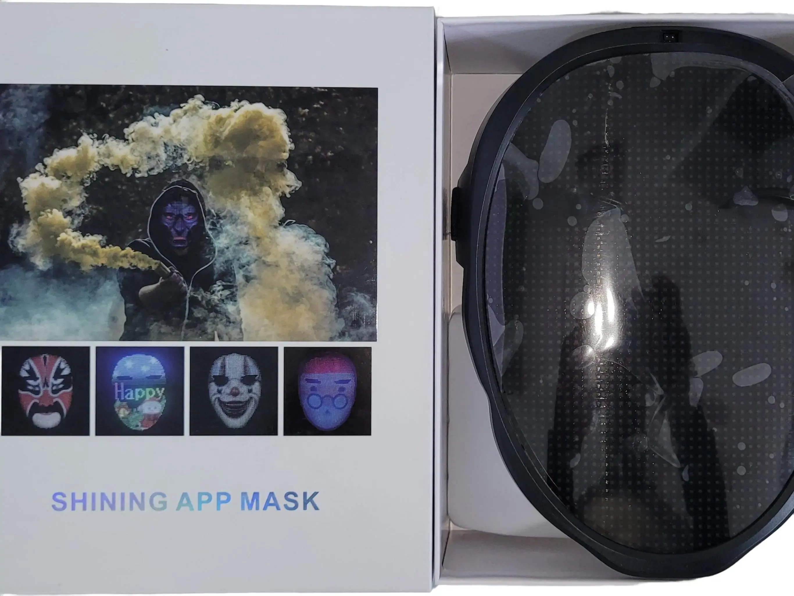 Dynamic LED Face Changing Mask with Motion Sensor! Shining App controlled. Great for Cosplay, Halloween Costume, Theme Parties and more Accessories Accessory