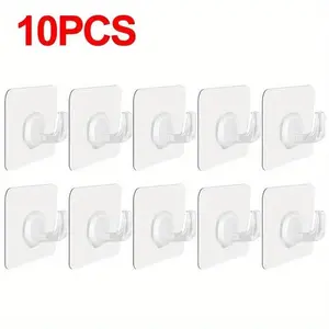 Wall hooks - Self-adhesive, suitable for use in kitchens, bathrooms and for hanging clothes, suitable for bathrobes, wall-mounted