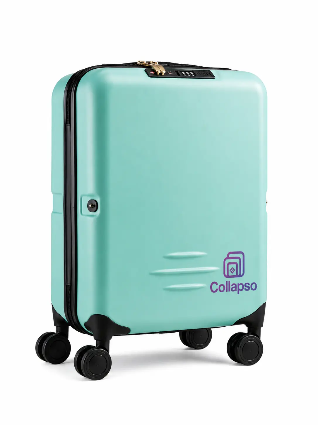 COLLAPSO by Xan 16-Inch Mini Collapsible Underseat Luggage with Spinner Wheels, TSA Lock and USB Port