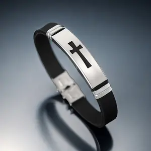 🔥   Cyberpunk Minimalist Cross Bracelet |   Stainless Steel & Silicene Unisex Armor ⚡️ ✨   Hypoallergenic Punk Jewelry for Gym, Daily & Gifting 2025