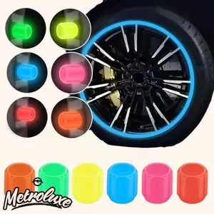 Glow-Drive™ Luminous Hexagonal Valve Caps | 4-Piece Universal Night-Glow Set for Cars, Motorcycles & Bikes