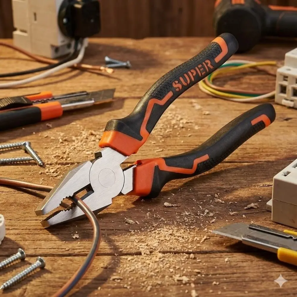 8-Inch Multi-Purpose Lineman Pliers with Anti-Slip Grips | Industrial-Grade Wire Cutters, Electronic Circuit Board & Cable Shear Tool, Heavy-Duty Alloy for Home DIY and Professional Repair