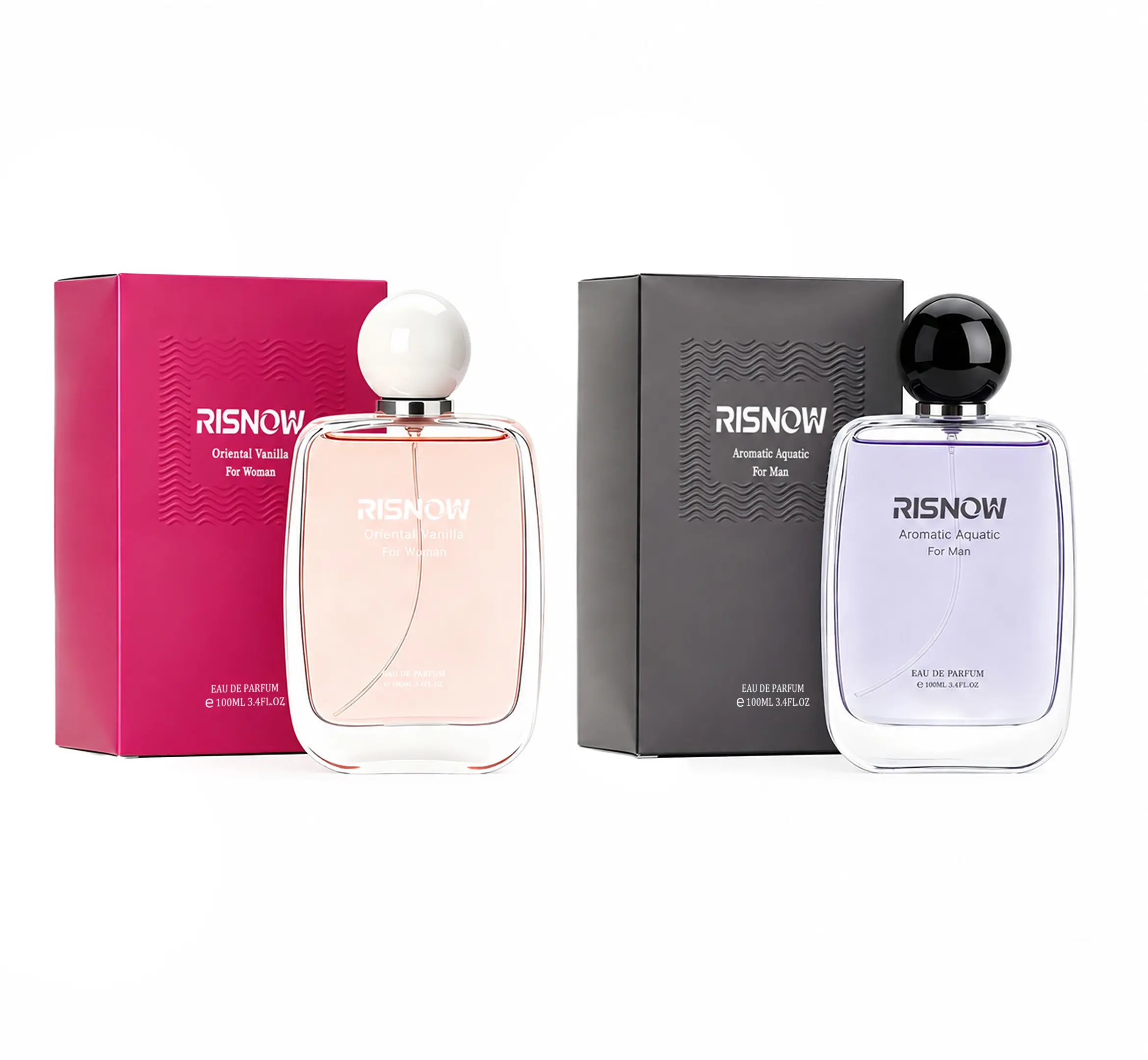 RISNOW 2 pack Arabian Eau de Parfum | 100ml Orientall Vanilla + 100ml Aromatic Aquatic Long-Lasting Large capacity Arabian Perfume Luxurious Gifts Couples' Perfume Set