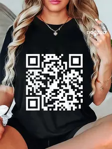 100% Cotton QR Scan Code Adult Sarcasm Humor F.ck You (White) T-Shirt