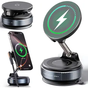 15w Fast Wireless Car Charger Mount, Magnetic Phone Holder Compatible with Magsafe, Magnetic Charging Design, Foldable & Portable Design for All Smartphones