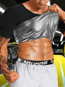 Sauna Sweat Suits Shirt for Men Sweat Suit Compression T-Shirt Workout Sports Shapewear Gym Exercise Jacket