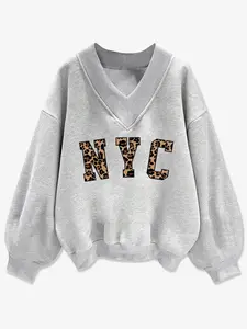 Women's Casual Wearable Home Clothes Top, V Neck Pullover Comfortable Leisure Wear, Loungewear, Fall & Winter Fitted Moderate Fabric