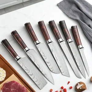 7 Piece Modern Kitchen Cooking Tool Set - Stainless Steel Chef Knife, Suitable for Food Cutting Meat and Vegetables - Multi- Kitchen Knife, Ideal Choice for Furniture, Suitable for Family Gift Kitchen Utensils Cutting   Kitchenware Home 103-7Pieces outdoo