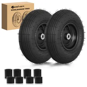 Yesker 4.00-6" Tires and Wheels Replacement, 13" Pneumatic Air Inflated Tire Wheel with 5/8" Axle Bore for Wheelbarrow, Gorilla Cart, Hand Truck, Utility Cart, 2 Pack fathersdaygift