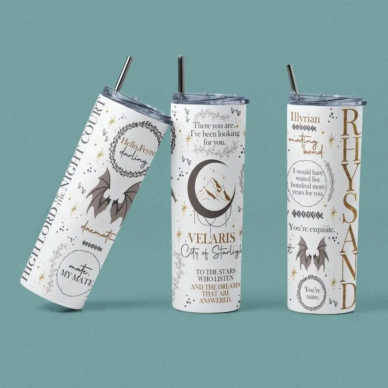 Rhysand ACOTAR Tumbler: Night Court Velaris 20oz Reusable with Lid